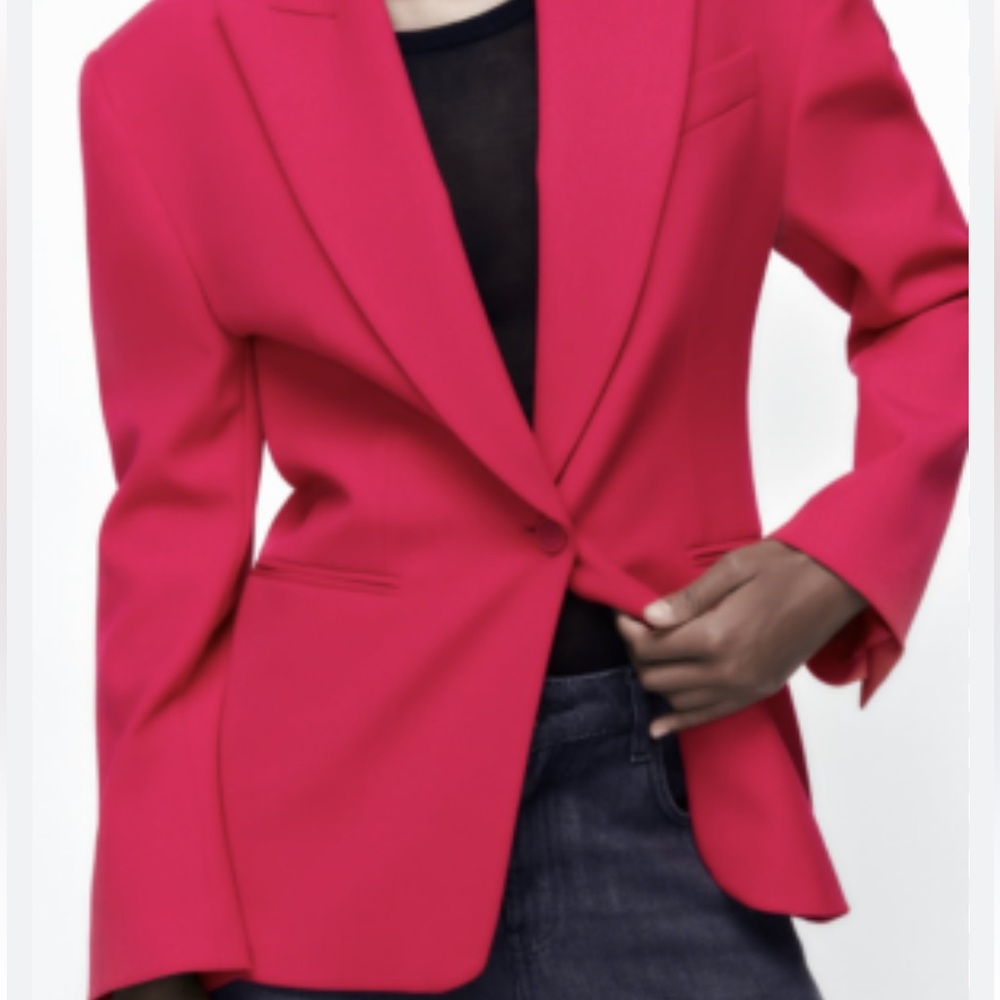 Halogen Hot Pink Single Button Blazer Large | Barbiecore Career Jacket